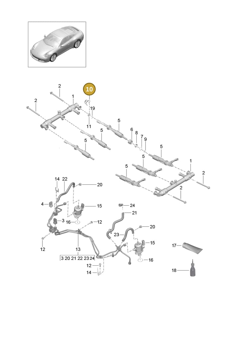94611022860 — Porsche 911 (2016-2019) diagram p47107000, position 10