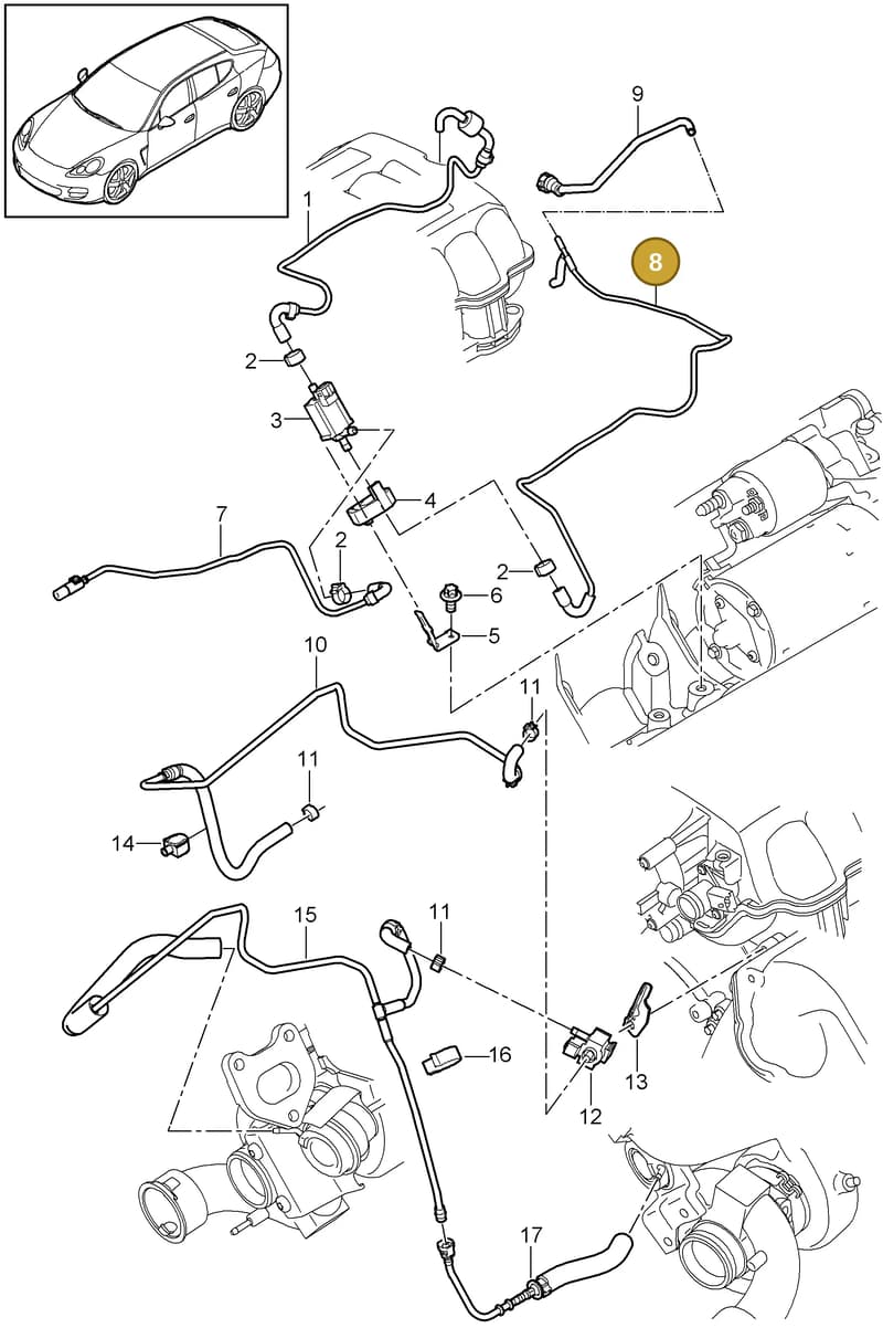 94611036076 — Porsche Panamera (2009-2016) diagram p35107080, position 8