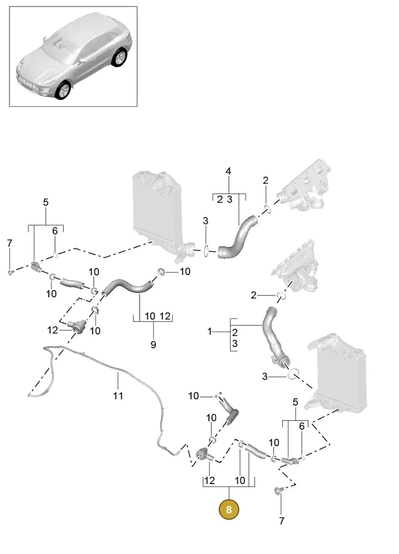 94611036076 — Porsche Macan (2013-2018) diagram p44107080, position 8