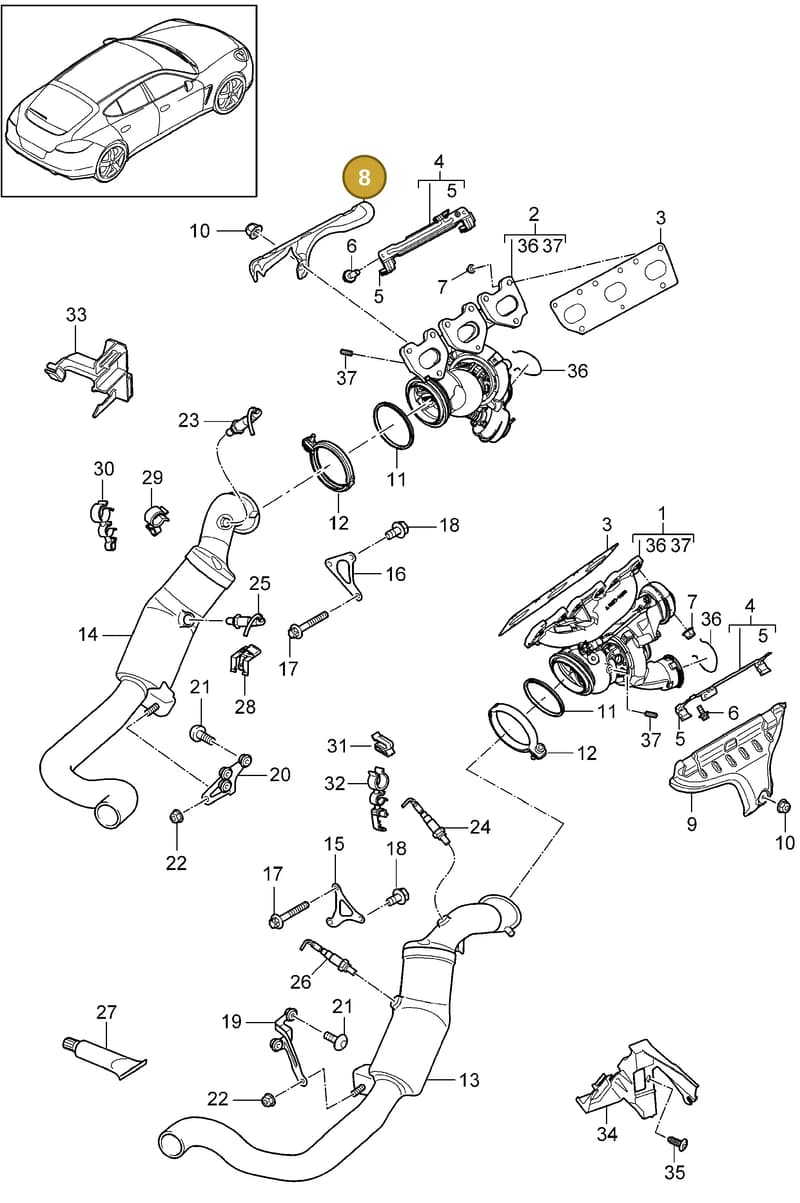 94611133775 — Porsche Panamera (2009-2016) diagram p35202020, position 8