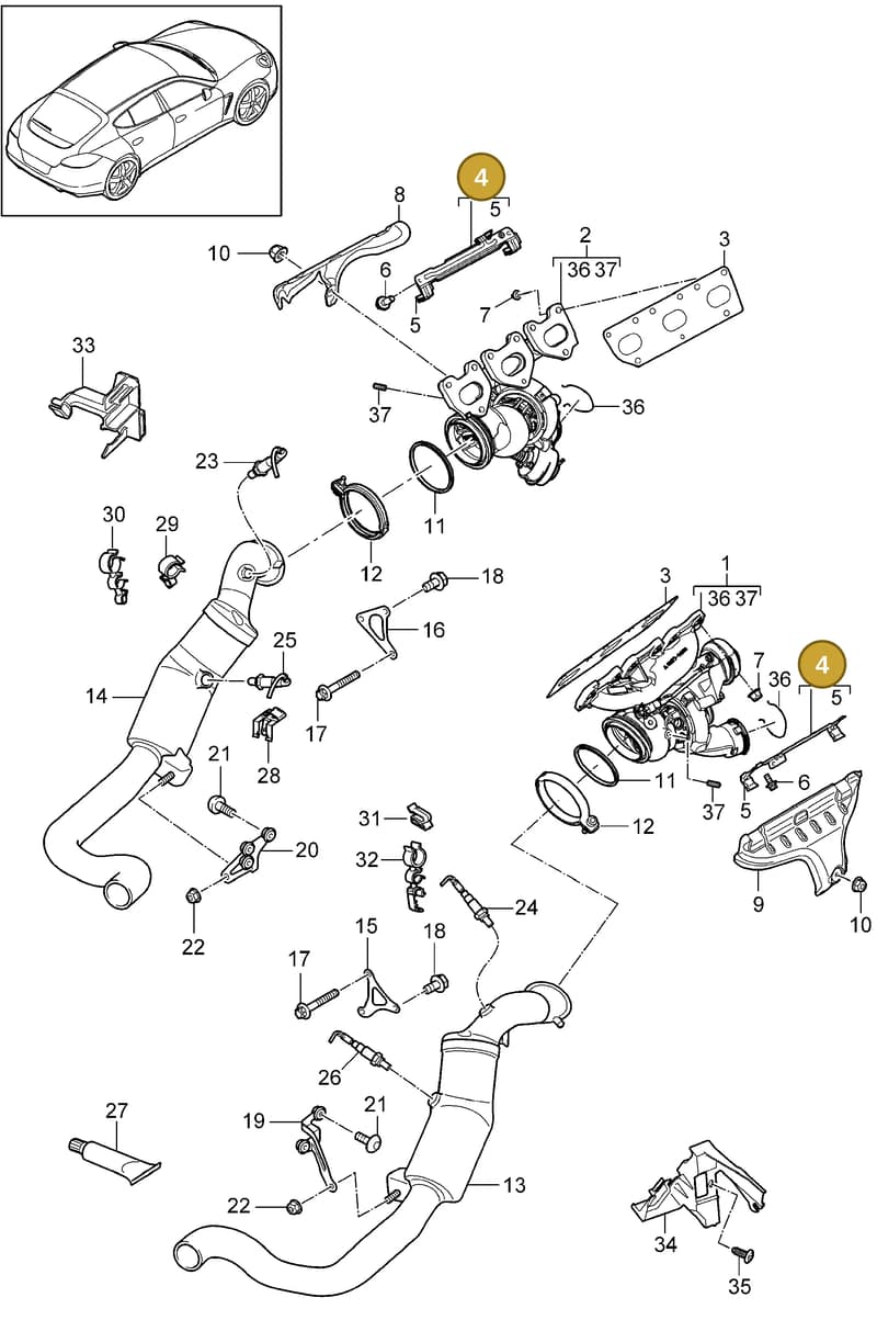 94611142076 — Porsche Panamera (2009-2016) diagram p35202020, position 4