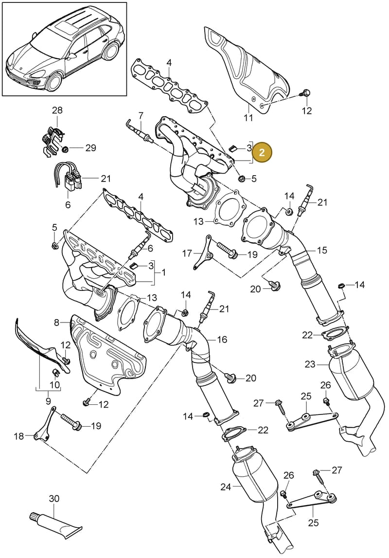 94612302655 — Porsche Cayenne (2010-2018) diagram p37202000, position 2