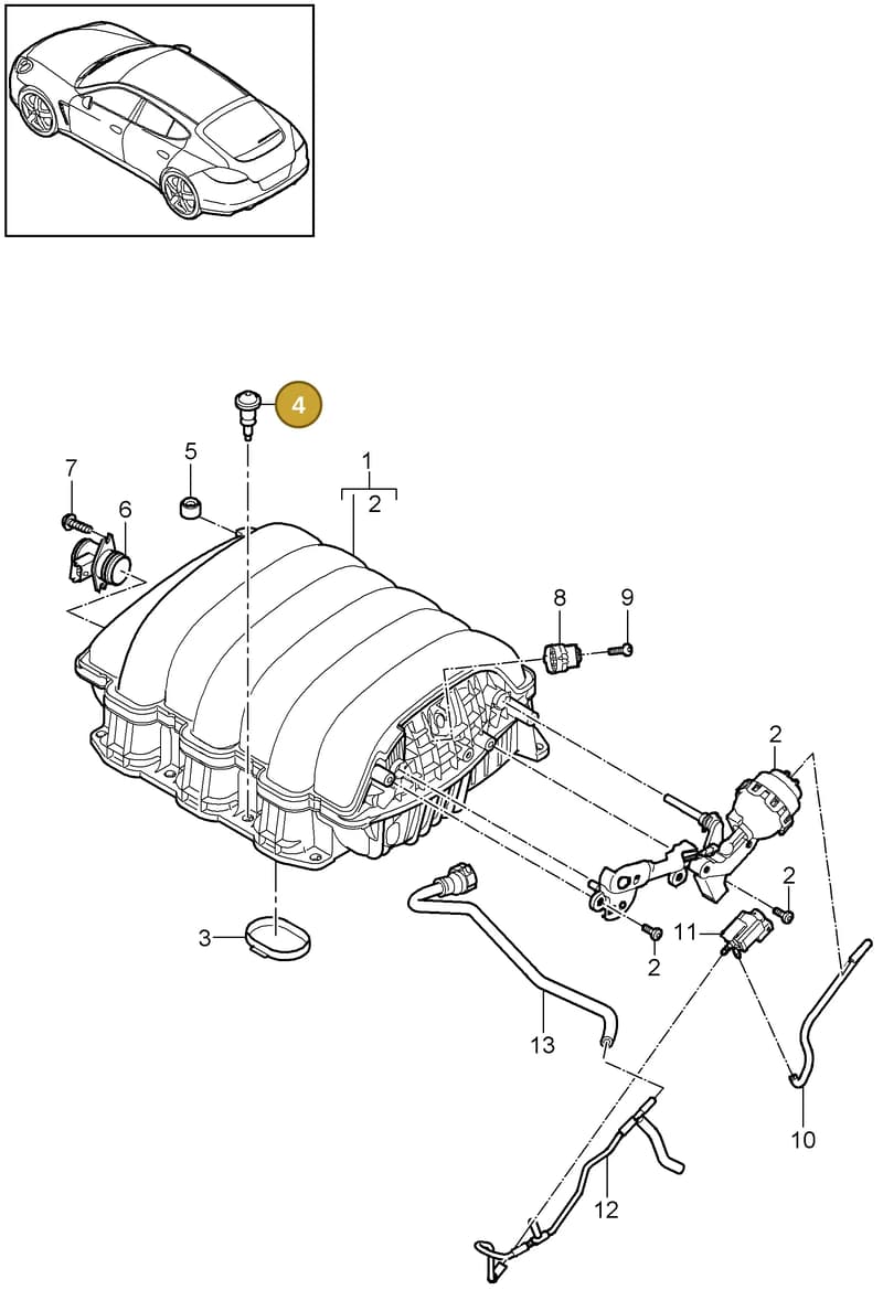 94660513900 — Porsche Panamera (2009-2016) diagram p35107050, position 4