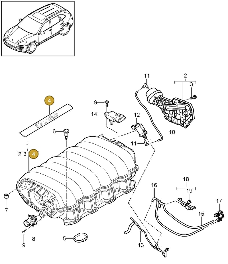 94660513900 — Porsche Cayenne (2010-2018) diagram p37107050, position 4