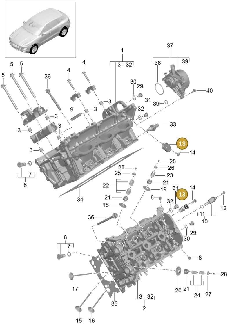 94660610600 — Porsche Macan (2013-2018) diagram p44103000, position 13