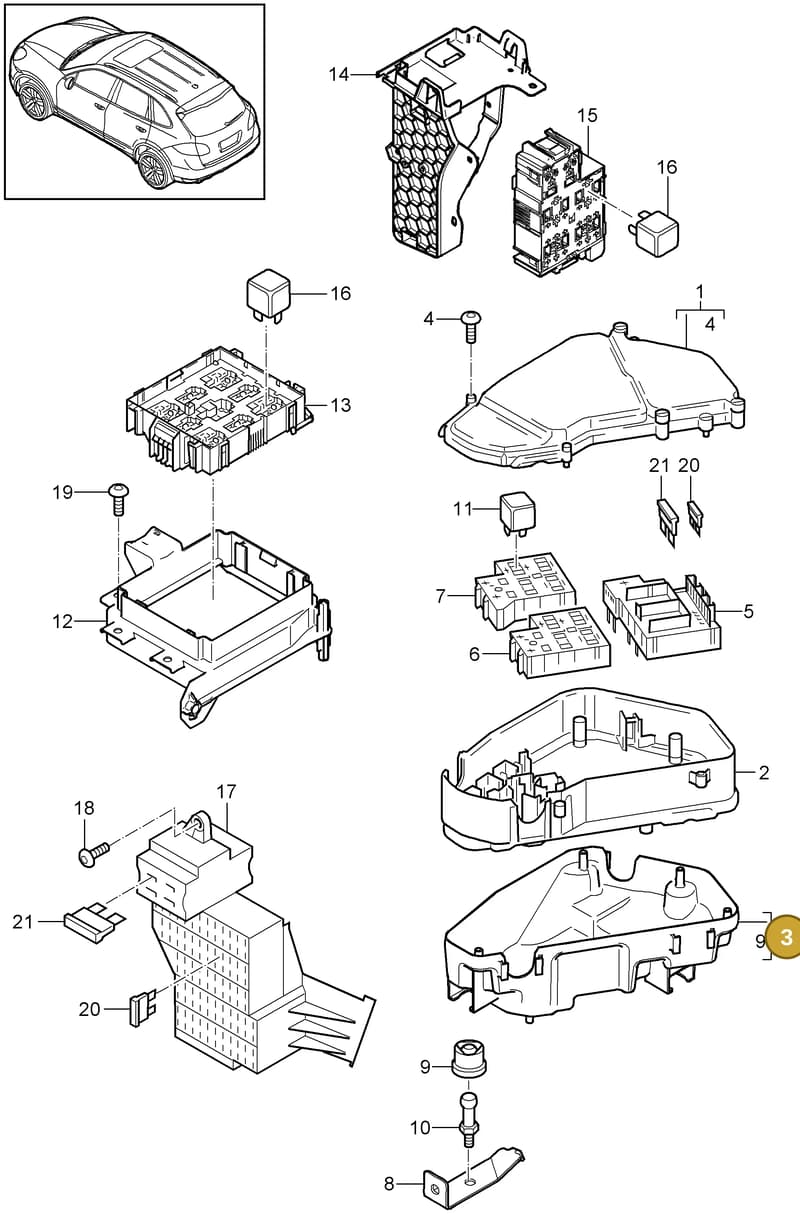 94660708900 — Porsche Cayenne (2010-2018) diagram p37902000, position 3