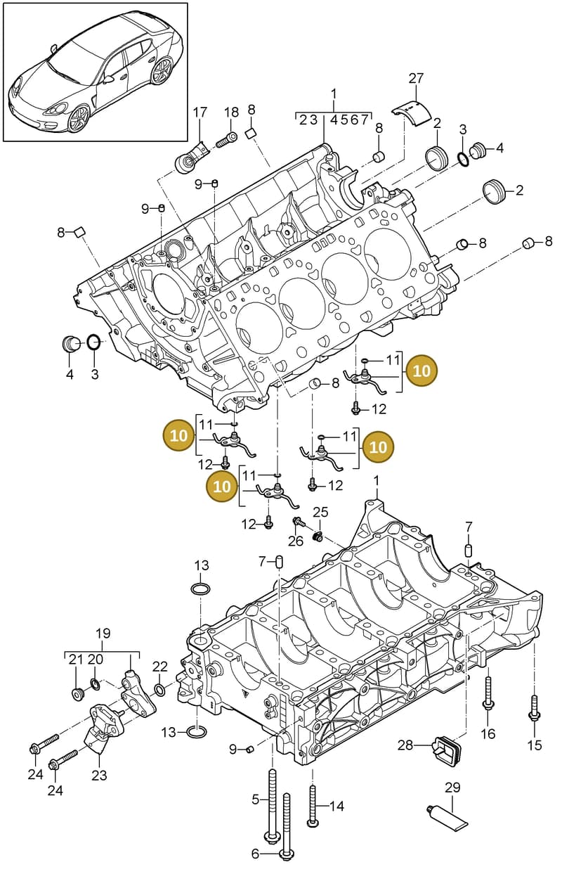 94810101770 — Porsche Panamera (2009-2016) diagram p35101030, position 10