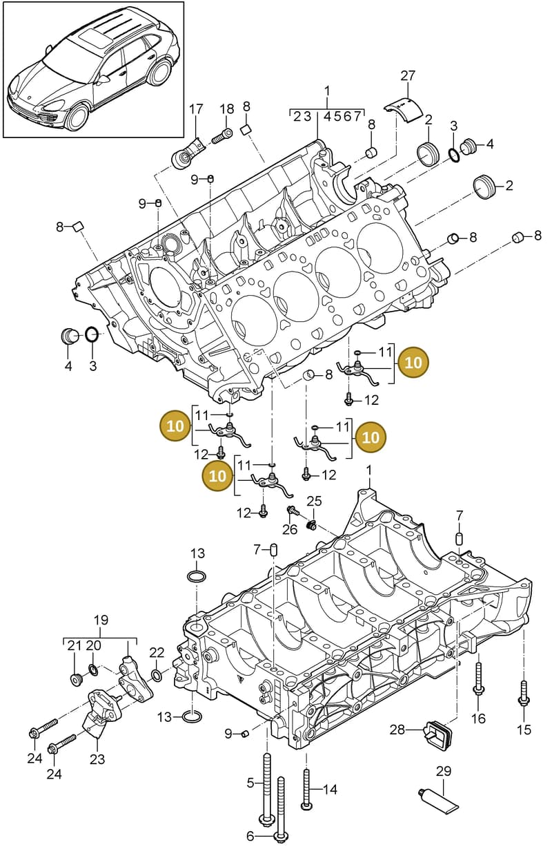 94810101770 — Porsche Cayenne (2010-2018) diagram p37101040, position 10