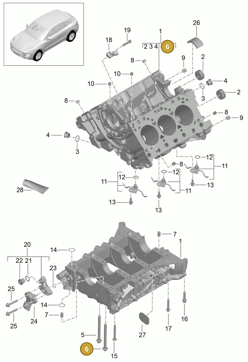 94810119141 — Porsche Macan (2013-2018) diagram p44101030, position 6