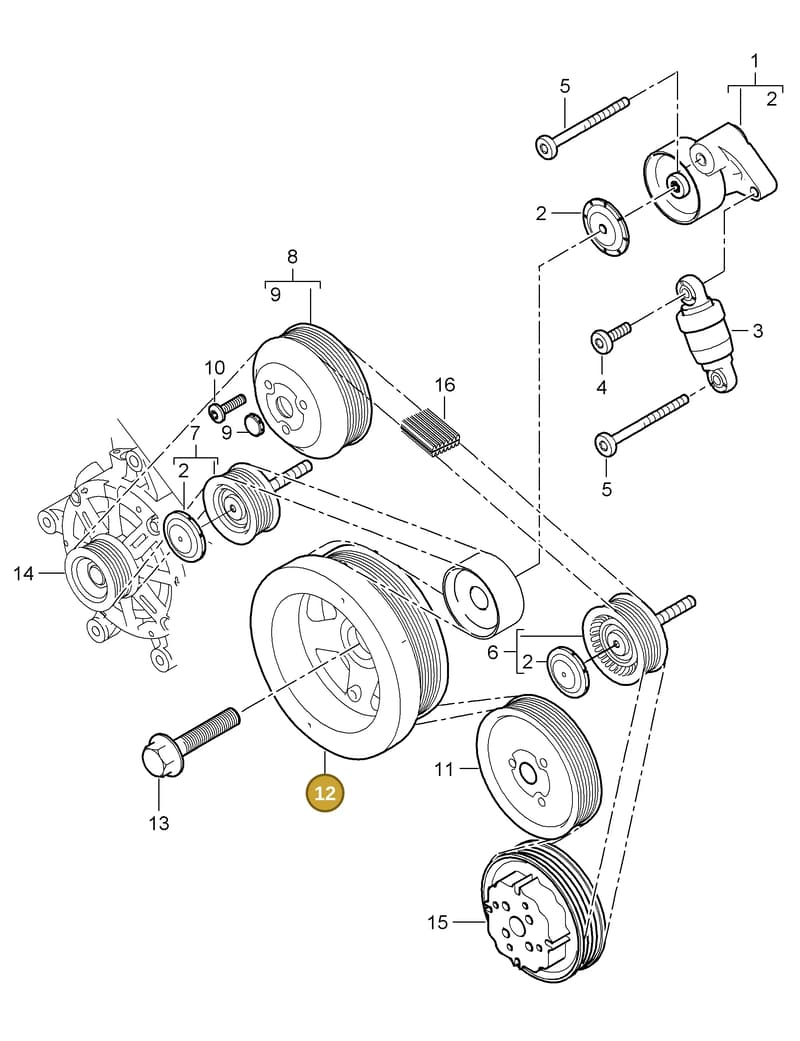 94810224164 — Porsche Cayenne (2007-2010) diagram p31102060, position 12