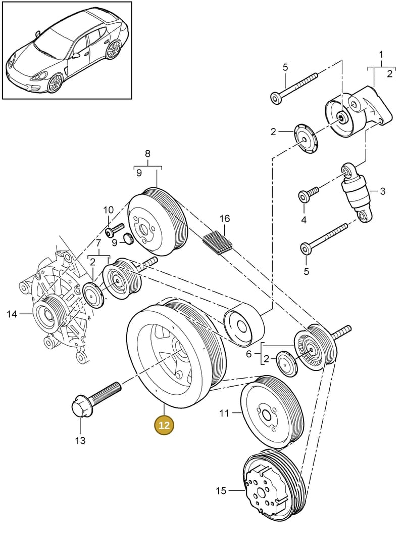 94810224164 — Porsche Panamera (2009-2016) diagram p35102060, position 12