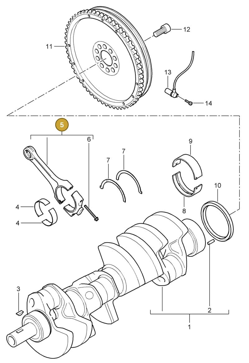 94810301071 — Porsche Cayenne (2007-2010) diagram p31102000, position 5
