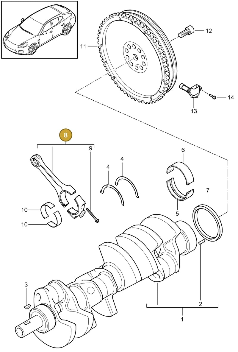 94810301071 — Porsche Panamera (2009-2016) diagram p35102000, position 8