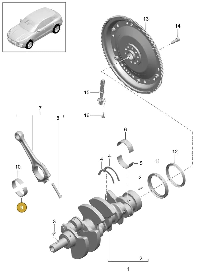 94810323028 — Porsche Macan (2013-2018) diagram p44102000, position 9
