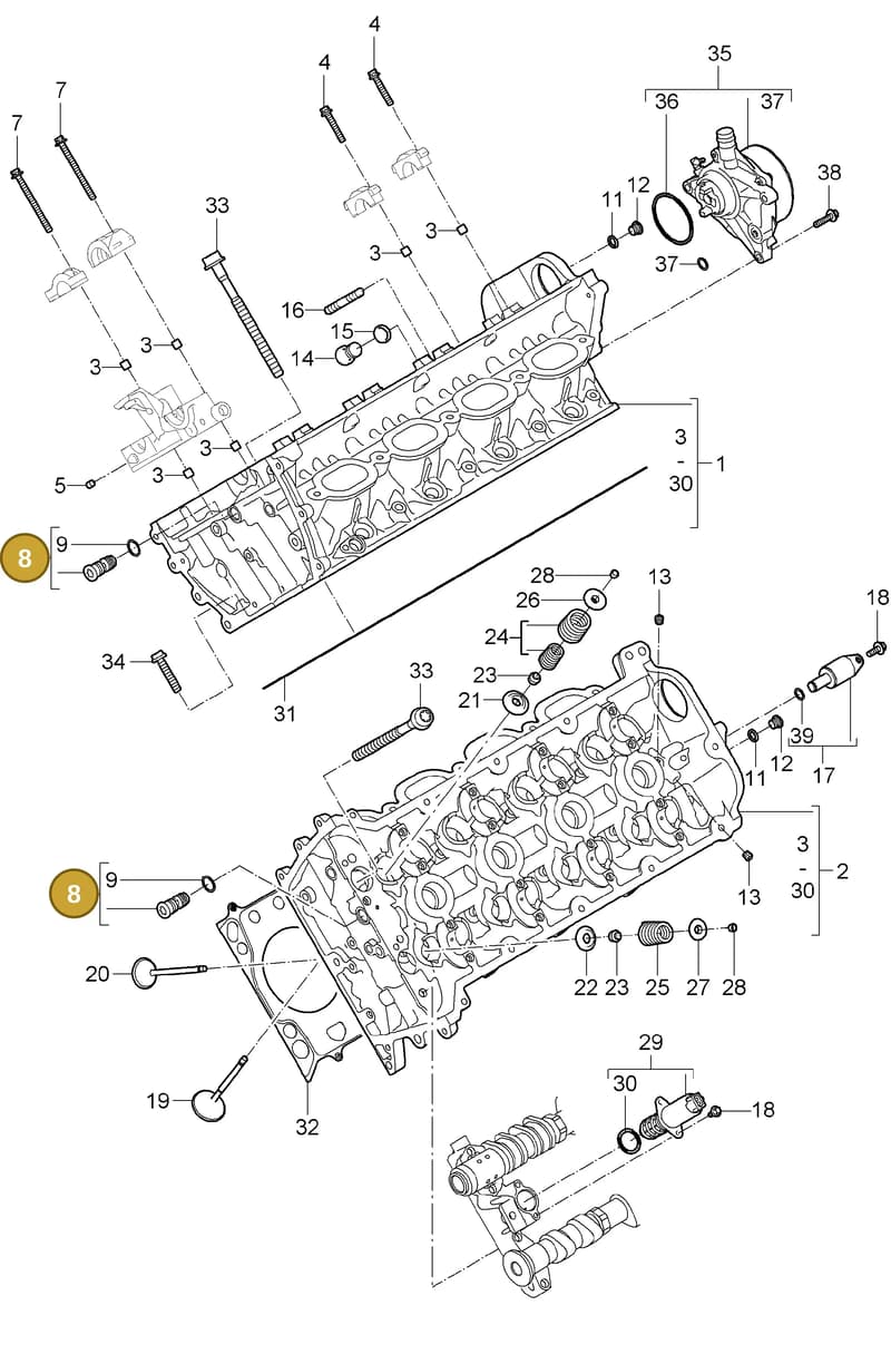 94810425001 — Porsche Cayenne (2007-2010) diagram p31103000, position 8