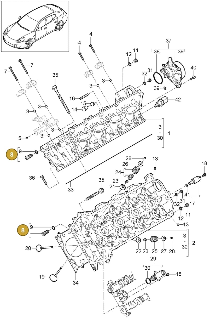94810425001 — Porsche Panamera (2009-2016) diagram p35103000, position 8+6