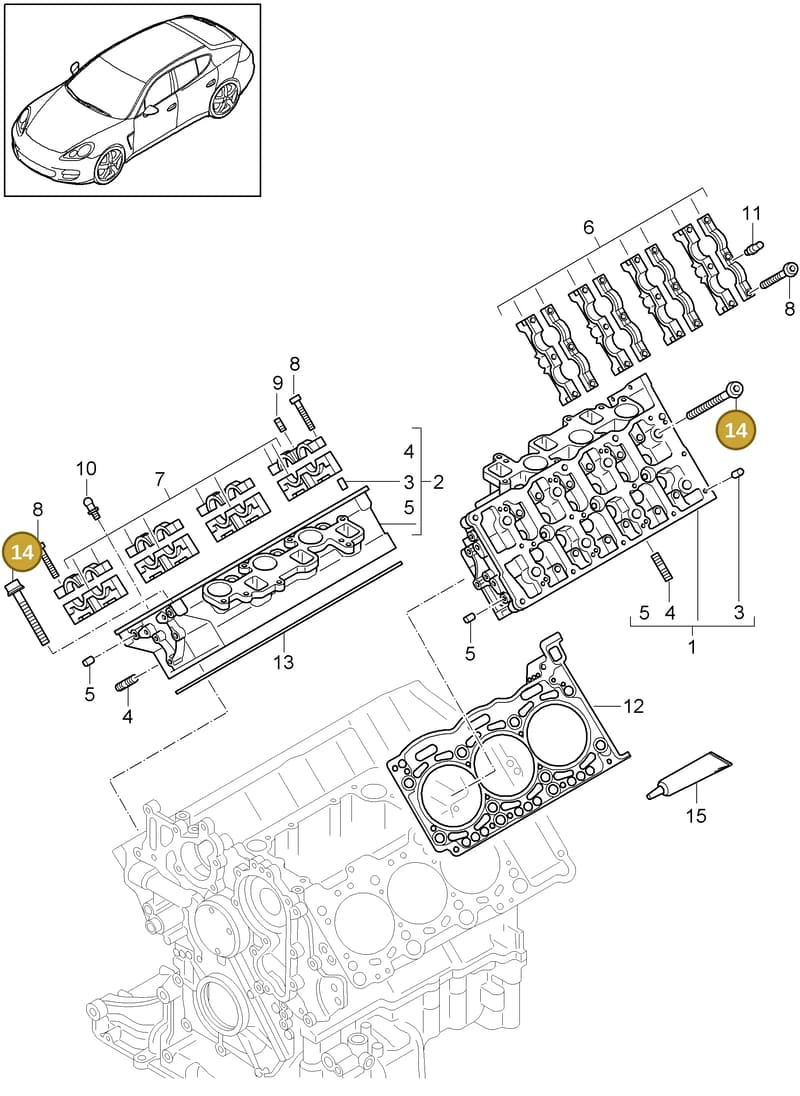 94810430621 — Porsche Panamera (2009-2016) diagram p35103010, position 14