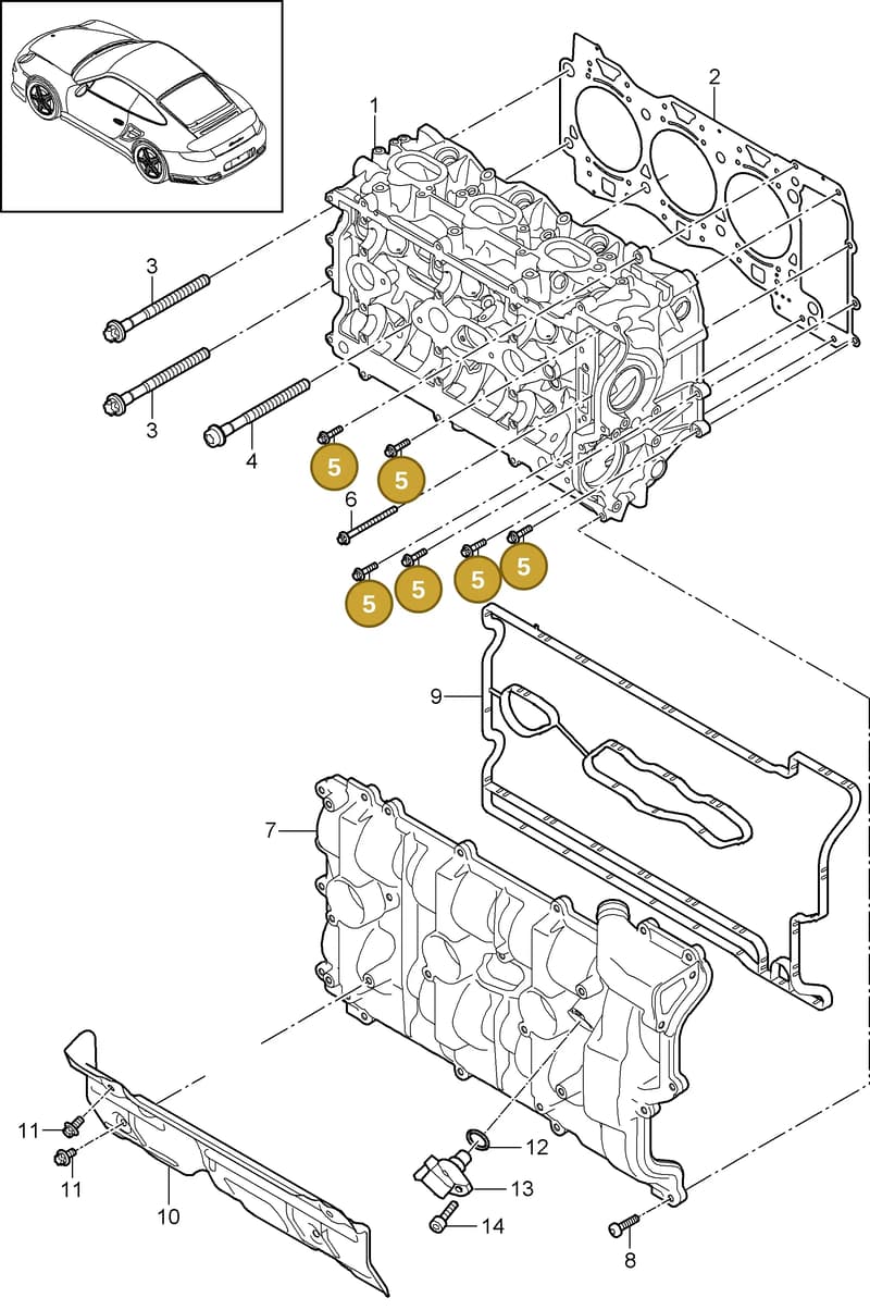 94810509400 — Porsche GT2 RS (2009-2012) diagram p36103000, position 5