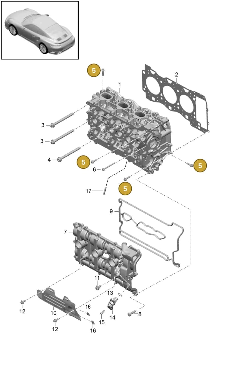 94810509400 — Porsche 911 (2013-2020) diagram p42103000, position 5