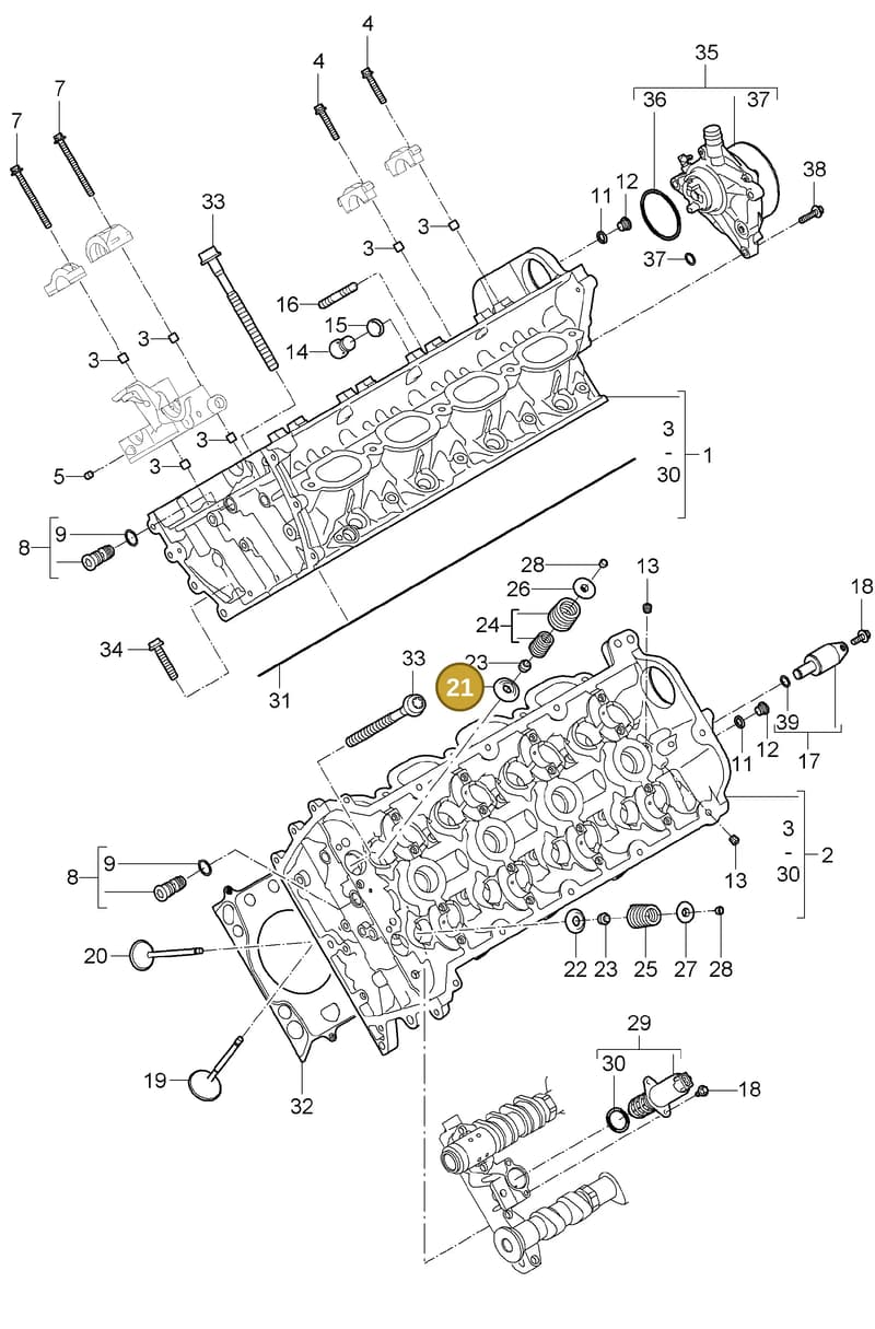 94810515101 — Porsche Cayenne (2007-2010) diagram p31103000, position 21
