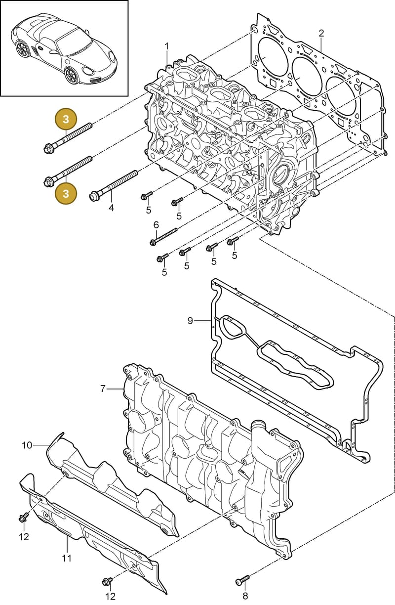 94810515101 — Porsche Boxster S (2008-2012) diagram p33103000, position 3