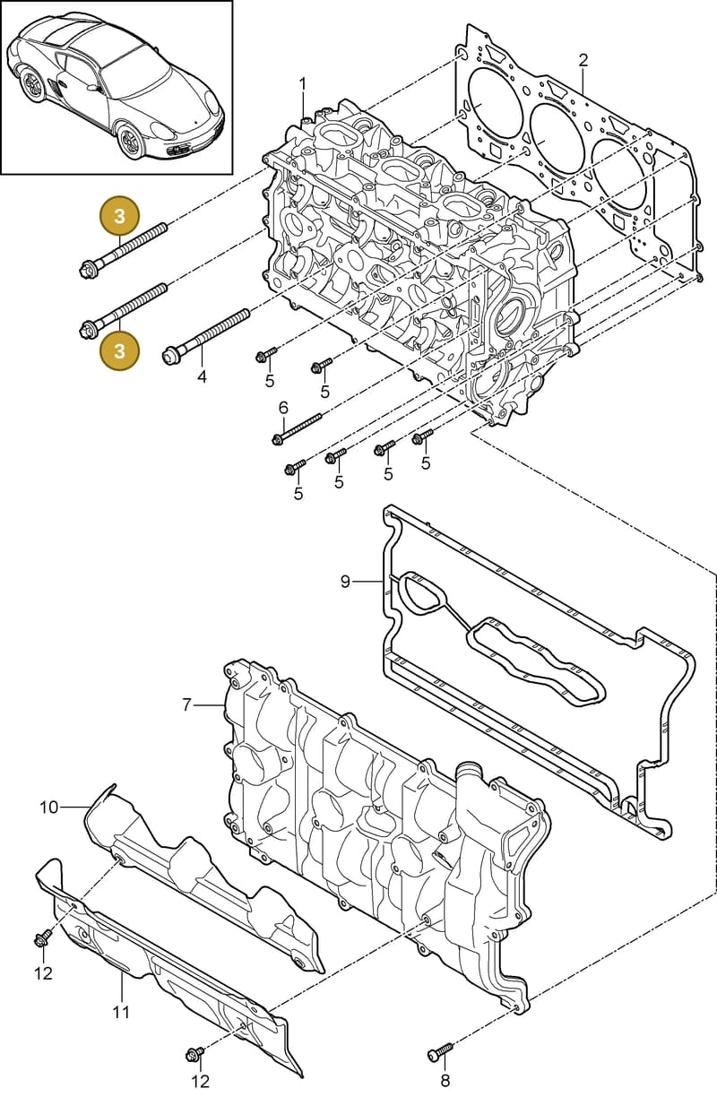 94810515101 — Porsche Cayman (2008-2012) diagram p34103000, position 3