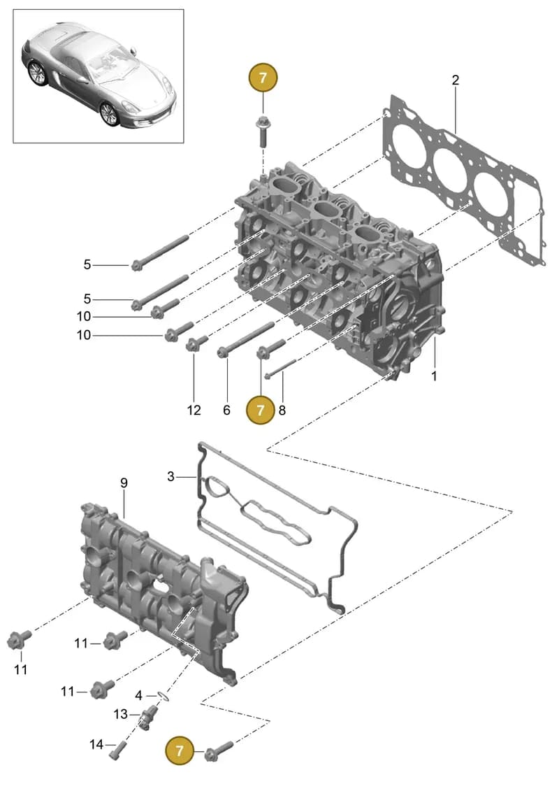 94810515101 — Porsche Boxster (2012-2016) diagram p39103000, position 7