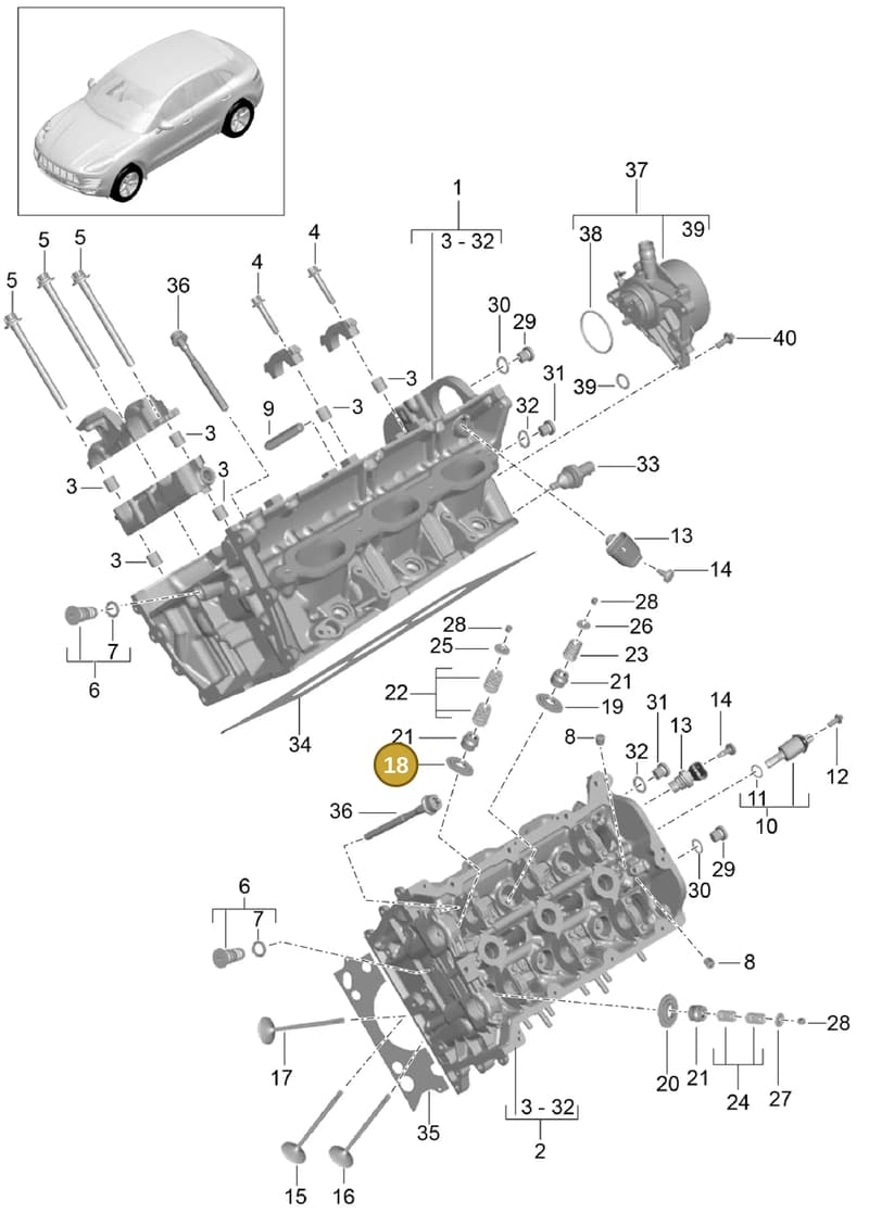 94810515101 — Porsche Macan (2013-2018) diagram p44103000, position 18