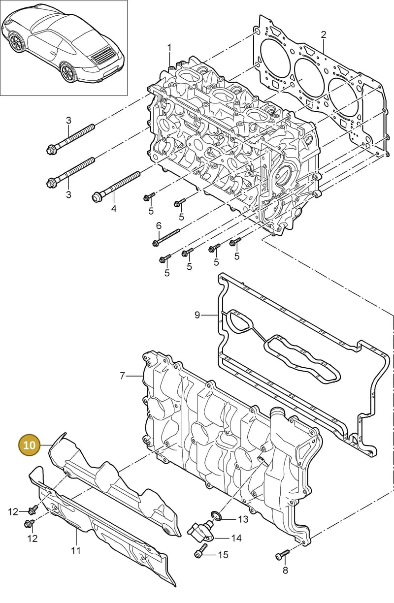 94810515251 — Porsche 911 Carrera (2008-2012) diagram p32103000, position 10