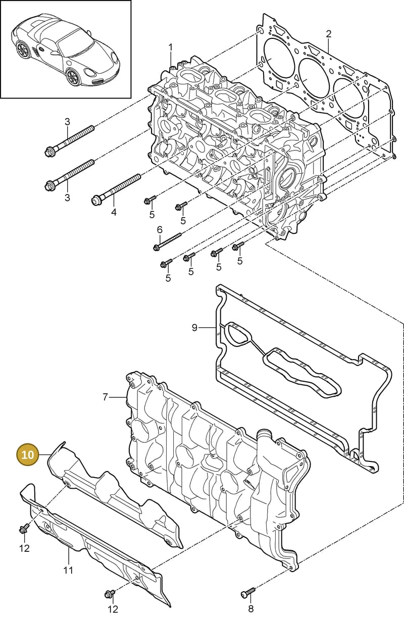 94810515251 — Porsche Boxster S (2008-2012) diagram p33103000, position 10