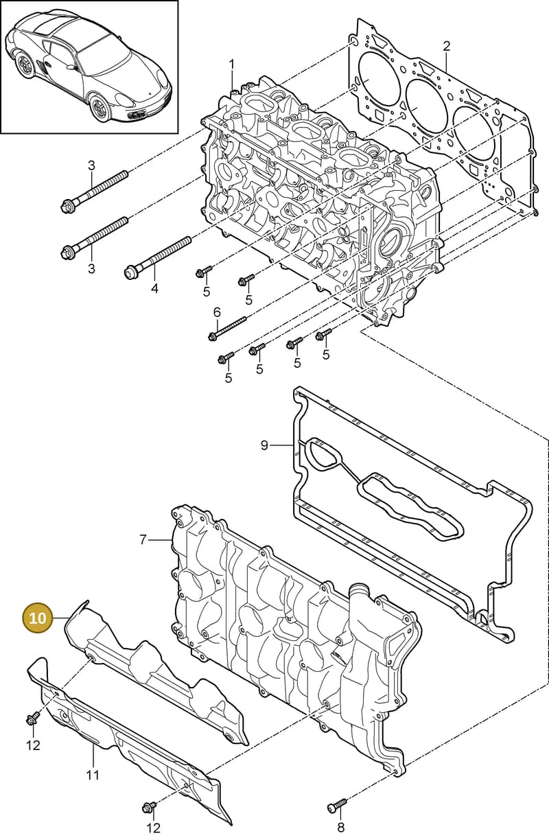 94810515251 — Porsche Cayman (2008-2012) diagram p34103000, position 10
