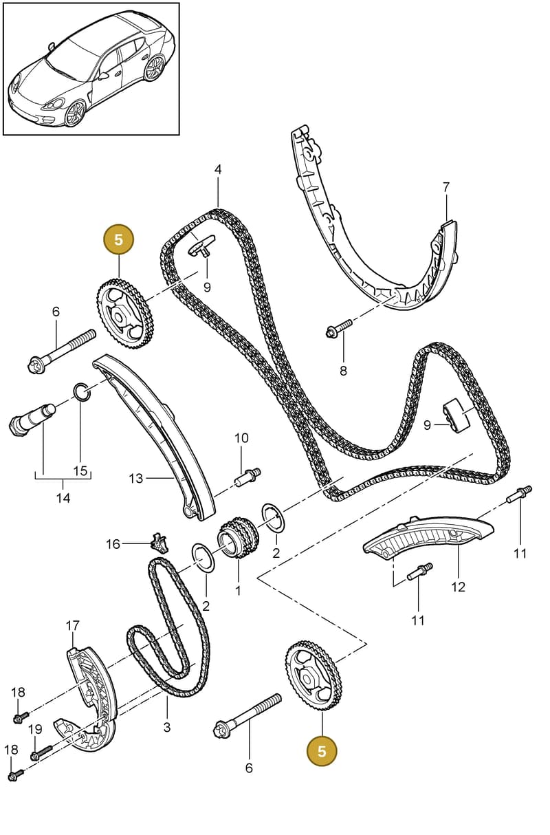 94810518111 — Porsche Panamera (2009-2016) diagram p35103070, position 5