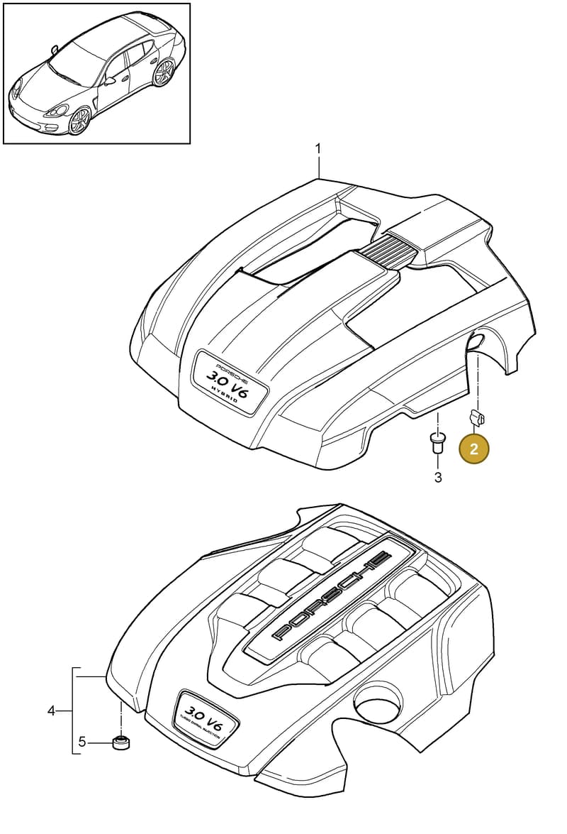 94810524121 — Porsche Panamera (2009-2016) diagram p35103040, position 2