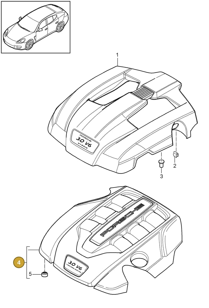 94810524321 — Porsche Panamera (2009-2016) diagram p35103040, position 4