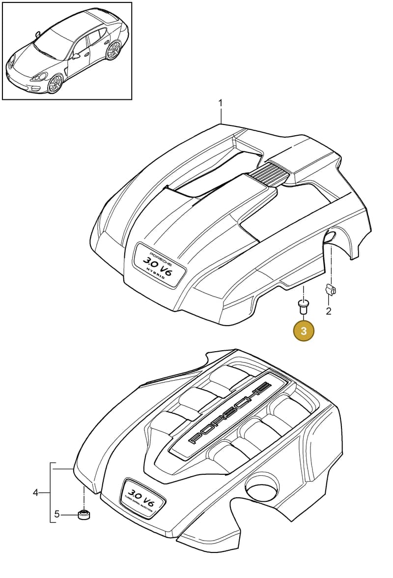 94810524430 — Porsche Panamera (2009-2016) diagram p35103040, position 3