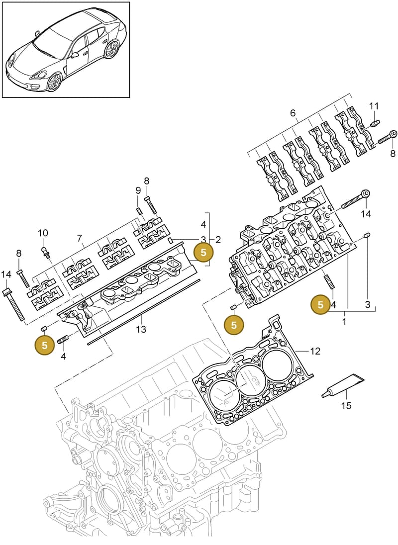 94810593702 — Porsche Panamera (2009-2016) diagram p35103010, position 5