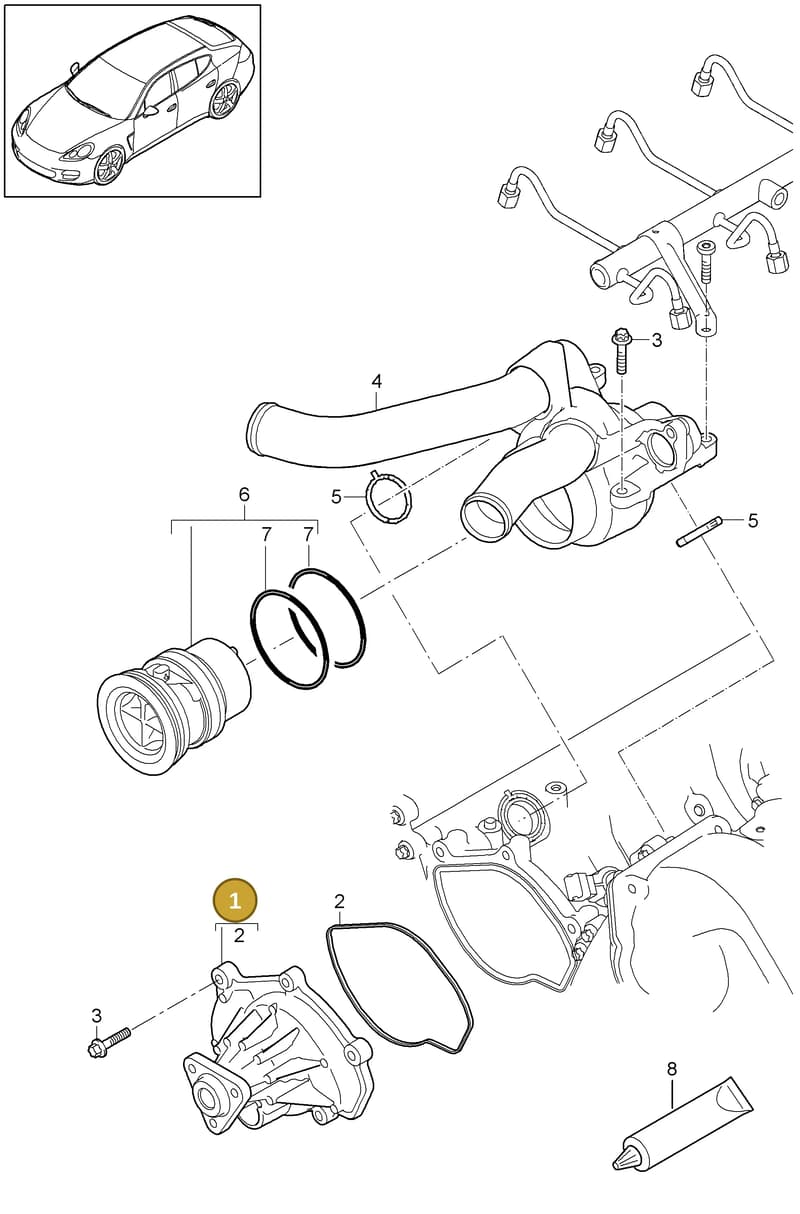 94810603301 — Porsche Panamera (2009-2016) diagram p35105000, position 1