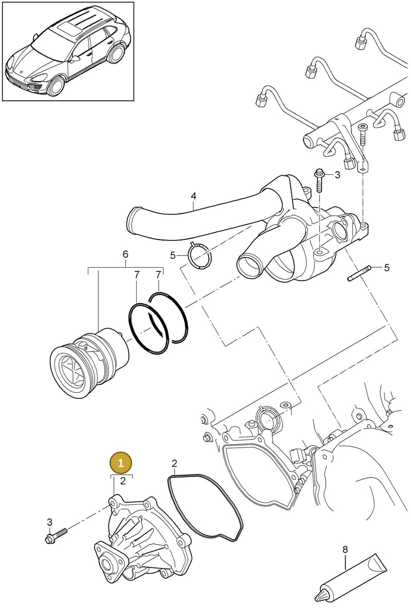 94810603301 — Porsche Cayenne (2010-2018) diagram p37105000, position 1