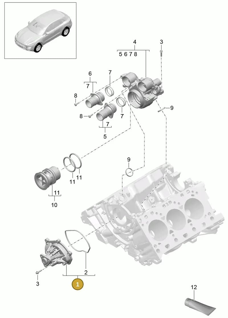 94810603301 — Porsche Macan (2013-2018) diagram p44105000, position 1