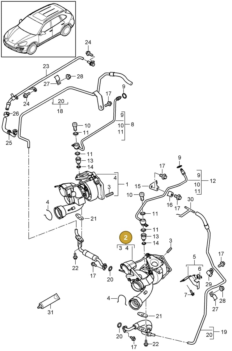 94810623561 — Porsche Cayenne (2010-2018) diagram p37202060, position 2