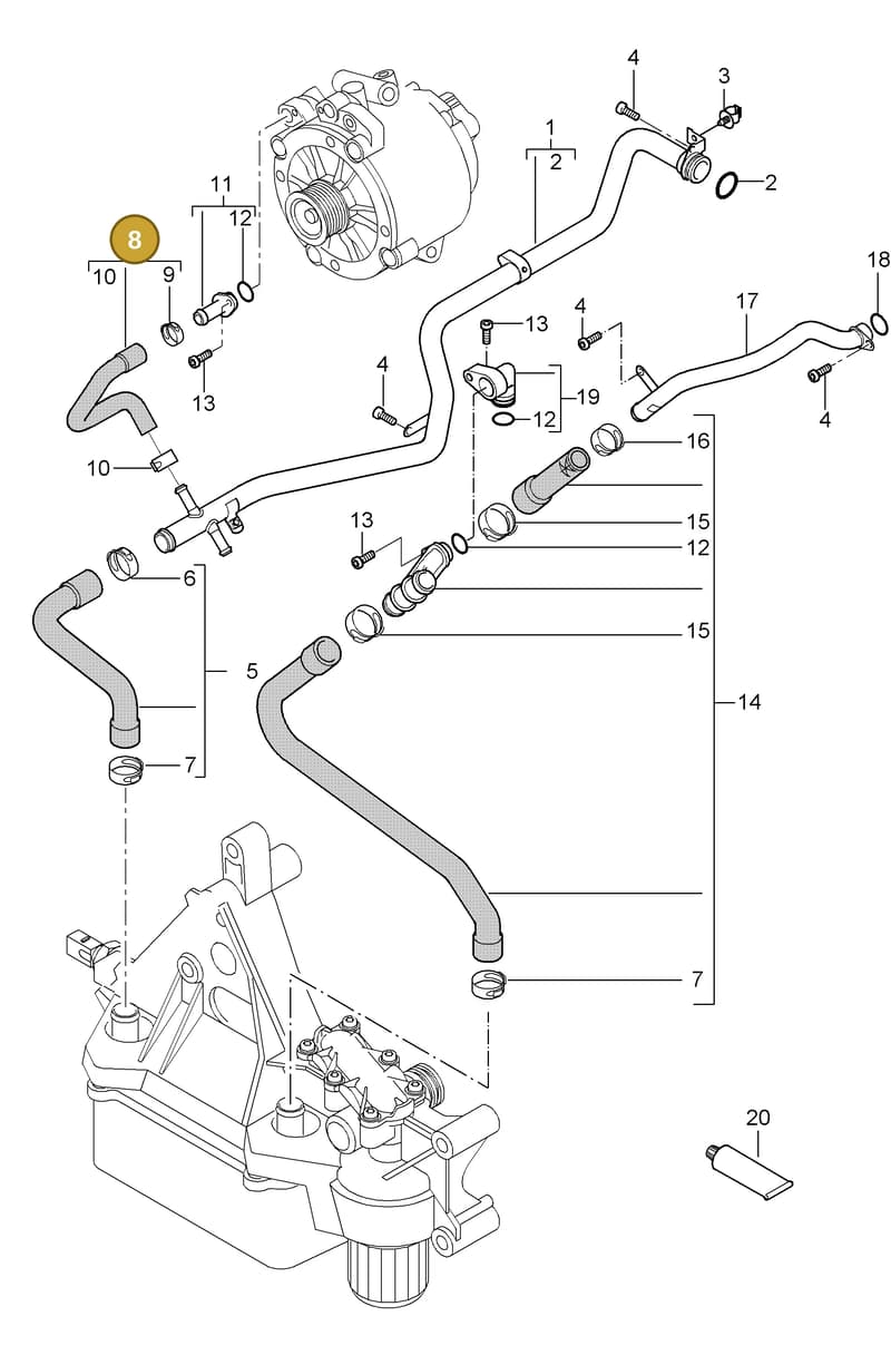 94810635506 — Porsche Cayenne (2002-2006) diagram p24105010, position 8