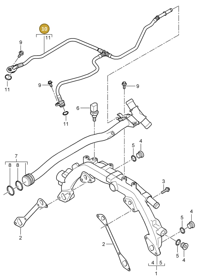 94810646200 — Porsche Cayenne (2007-2010) diagram p31105010, position 10
