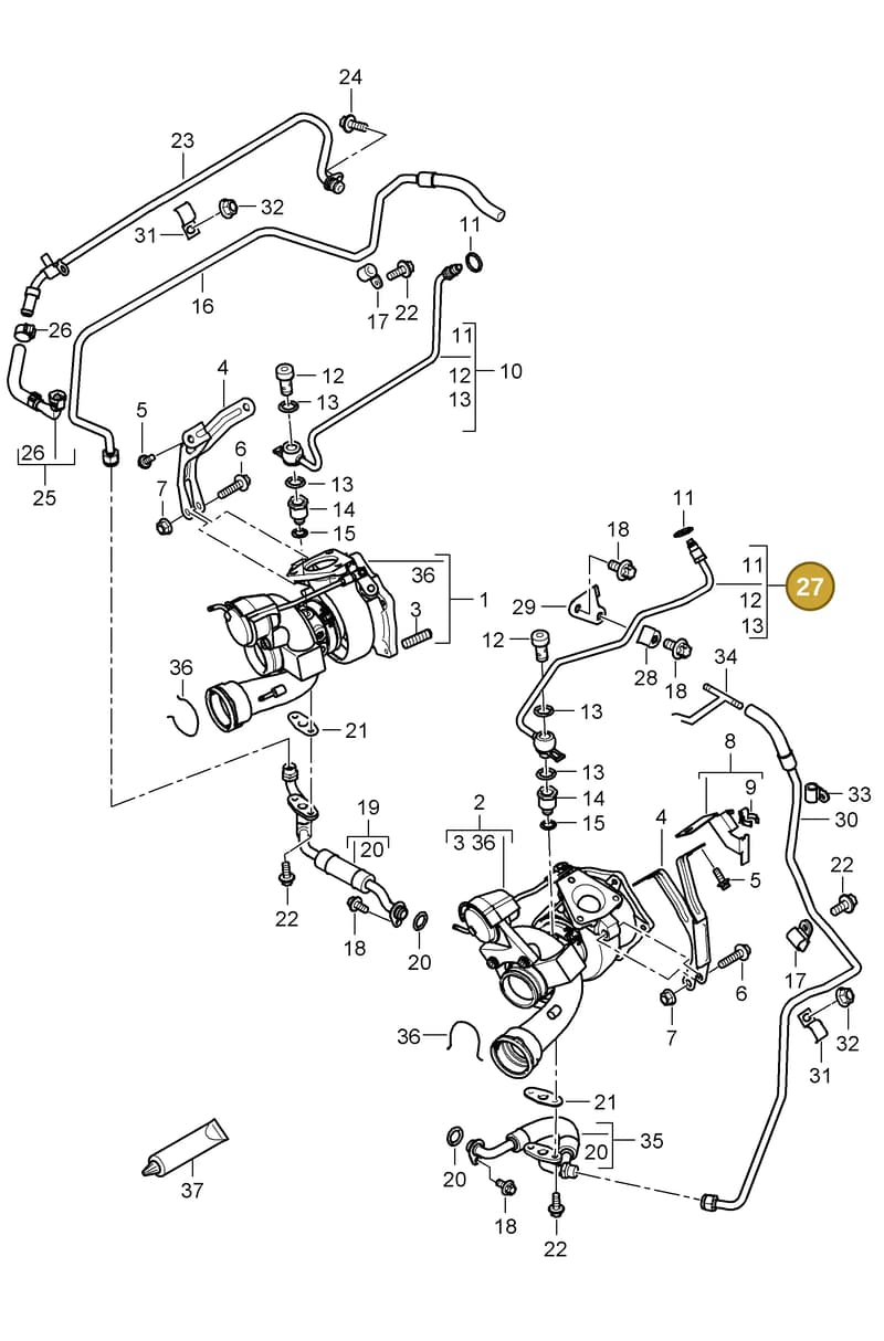 94810708752 — Porsche Cayenne (2007-2010) diagram p31202030, position 27