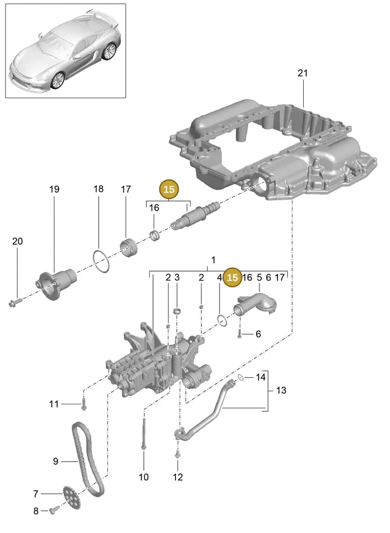 94810711311 — Porsche Cayman GT4 (2015-2016) diagram p45104000, position 15