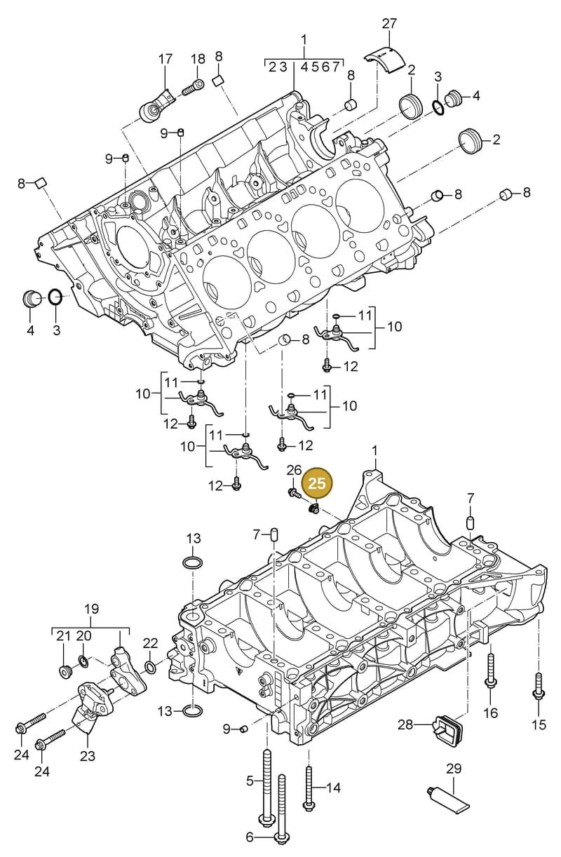 94810726000 — Porsche Cayenne (2007-2010) diagram p31101030, position 25