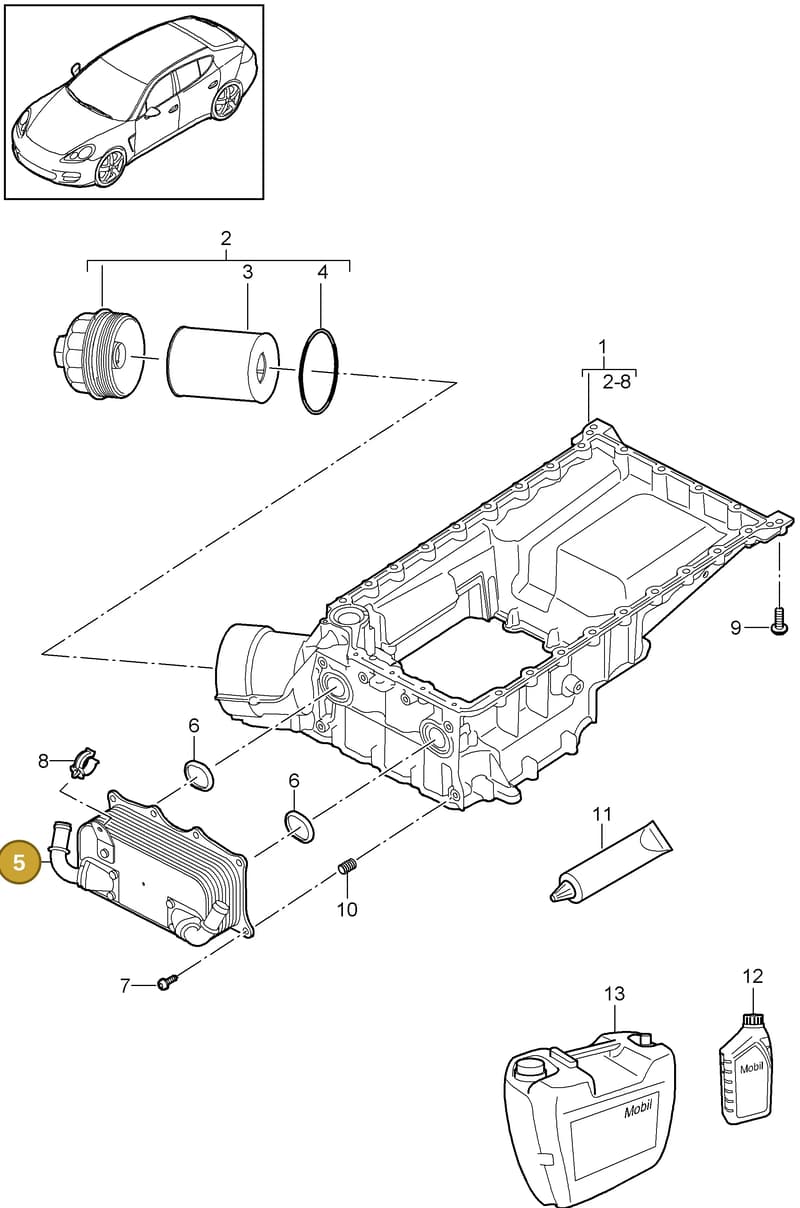 94810728122 — Porsche Panamera (2009-2016) diagram p35104030, position 5