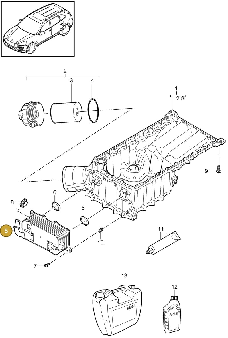 94810728122 — Porsche Cayenne (2010-2018) diagram p37104010, position 5