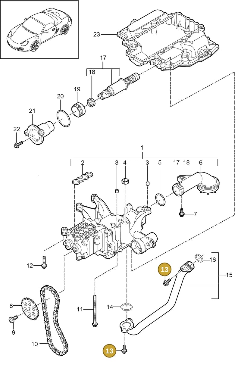 94810743910 — Porsche Boxster S (2008-2012) diagram p33104000, position 13