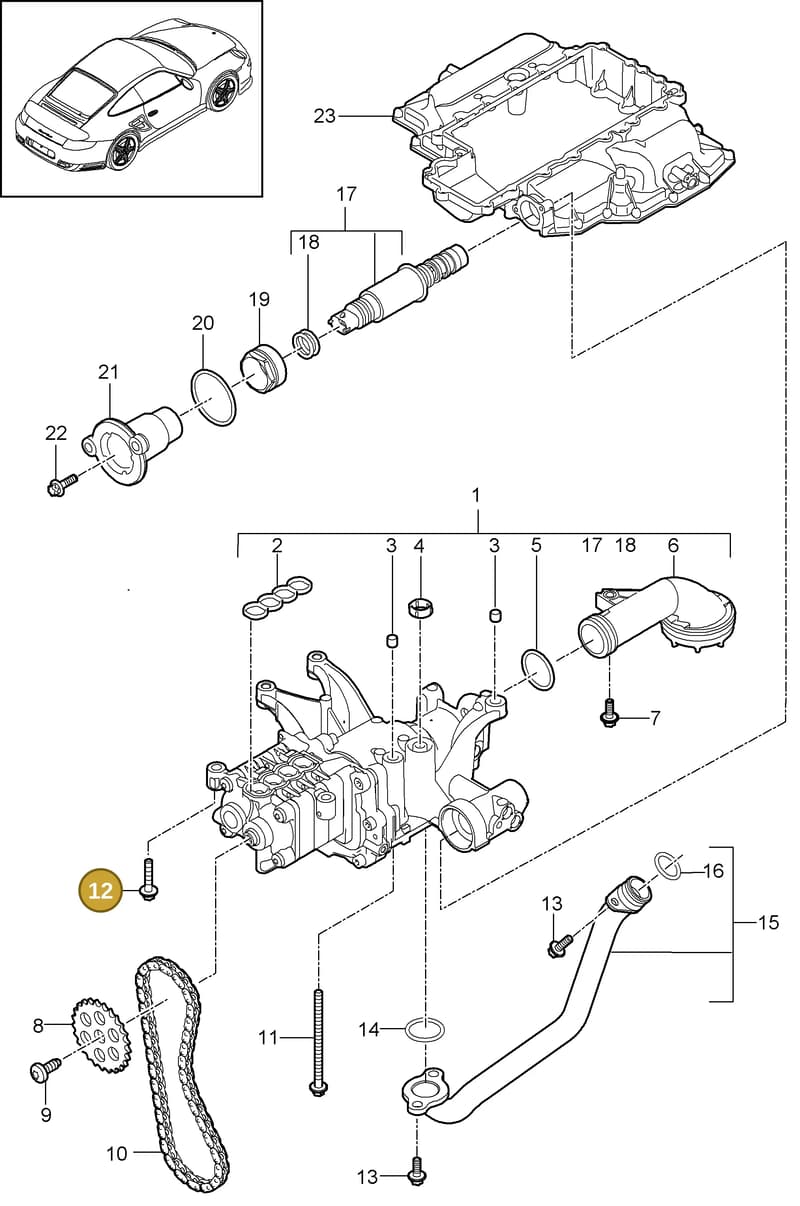 94810743910 — Porsche GT2 RS (2009-2012) diagram p36104000, position 12