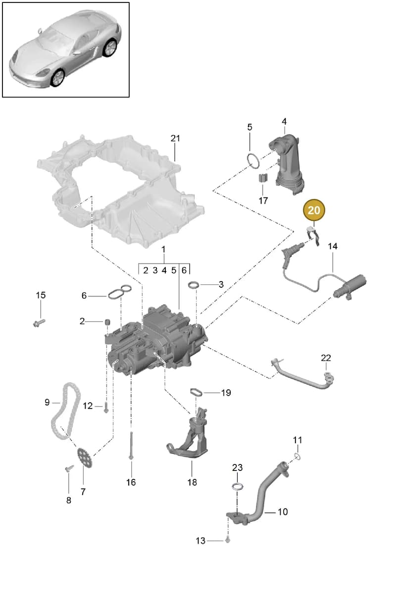 94810743910 — Porsche Cayman (2016-2019) diagram p50104000, position 20